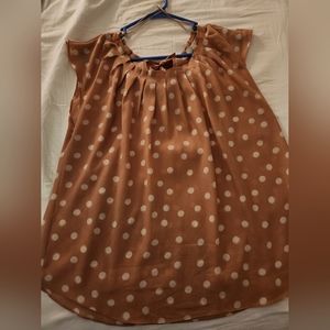 LC Lauren Conrad Dusty Pink Polka Dot Blouse